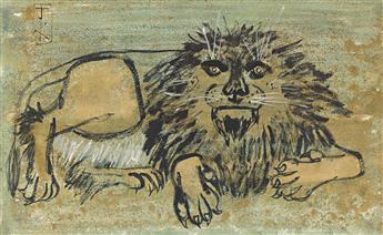 JULIET KEPES (1919 - 1979, BRITISH/AMERICAN) Over Lake Water and Untitled (Lion).